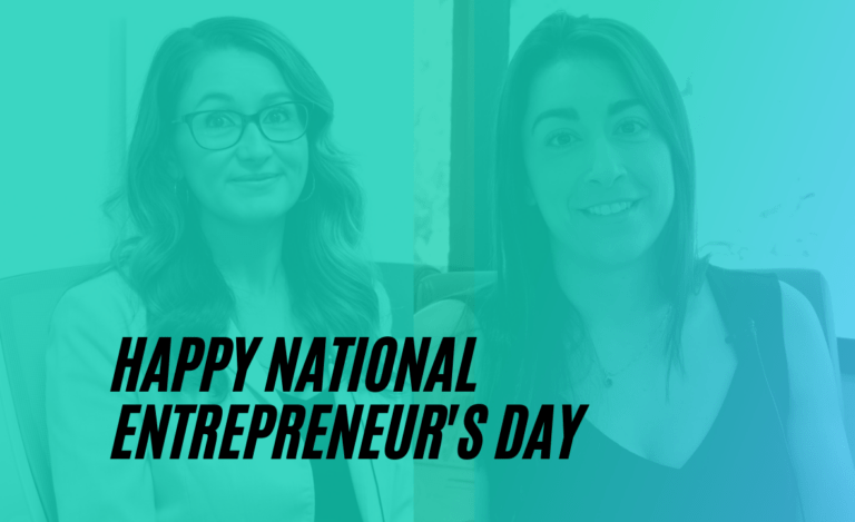 Image with two women employees for National Entrepreneurs' Day.
