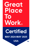 Smart Circle's Great Place to Work Certification badge from May 2024 to May 2025.