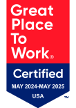 Smart Circle's Great Place to Work Certification badge from May 2024 to May 2025.